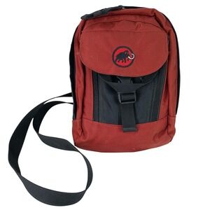 Mammut Red Black Shoulder Bag Utility Travel Pouch 2520-00130  9" x 7"